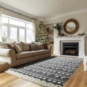 Tutumi Bergen, plyšový 3D koberec 140x200cm, šedá, SHG-04000