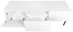TV stolík Nicole 150 cm - biely mat / čierne nožičky