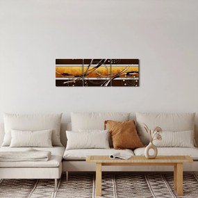 Obraz abstrakcie - Motýle (s hodinami) (90x30 cm)