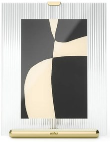 Sklenený stojací rámček v zlatej farbe 16x20 cm Flute – Umbra