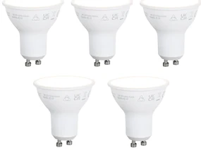 Sada 5 inteligentných stmievateľných LED žiaroviek GU10 50 mm opálová 7 W 630 lm 2700 K