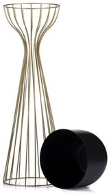 Kovový kvetináč LOFT 68x20 cm zlatá/čierna