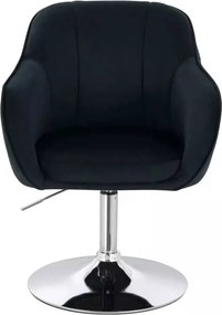 LuxuryForm DESIGN Stolička AVOLA VELUR na striebornom tanieri - čierna