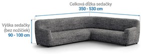 Bielastické poťahy VITTORIA šedá rohová sedačka (š. 350 - 530 cm)