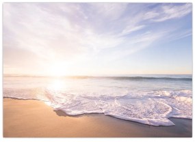 Sklenený obraz piesočnatej pláže (70x50 cm)