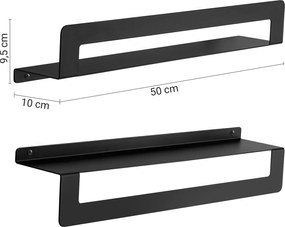 Gedy Gedy, CLEO polica s držiakem uterákov 500mm, čierna matná, 2019145