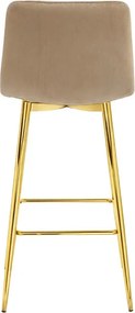 Barová stolička ARCETO zamatová hnedá / zlatá