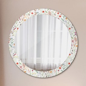 Okrúhle zrkadlo s potlačou Divoké kvety fi 80 cm