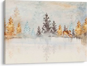 Obraz - Akvarelový les (70x50 cm)