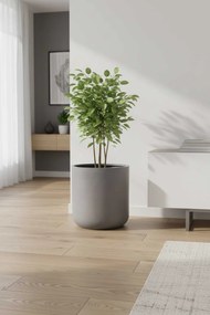 Kvetináč CHICO, sklolaminát, priemer 45 cm, beton design sivý