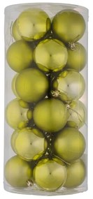 DECOLED Plastové gule, d.6 cm, zelené, 12 x lesklé, 12 x matné
