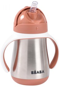 Hrnček termoizolačný so slamkou nerez 250ml Terracotta