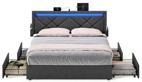 Manželská postel s LED osvetlením 180 cm RMB825GN02