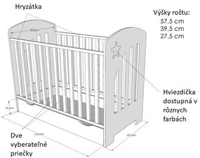 Detská postieľka STAR - VIAC FARIEB