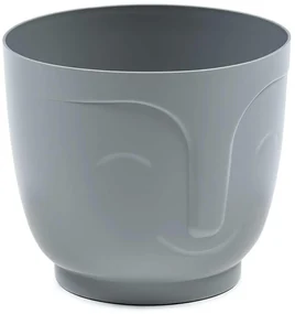 PLASTOVÝ KVETINÁČ ZOE 14X16,5 CM SIVÁ