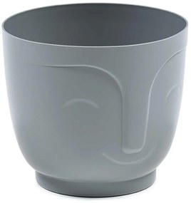 PLASTOVÝ KVETINÁČ ZOE 14X16,5 CM SIVÁ