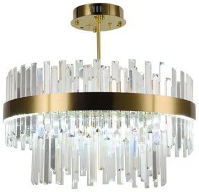 LED Stmievateľný luster na tyči LED/80W/230V 3000-6500K zlatá + diaľkové ovládanie