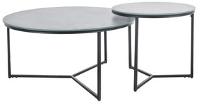 Súprava 2 konferenčných stolíkov v dekore mramor PALERMO II sivá