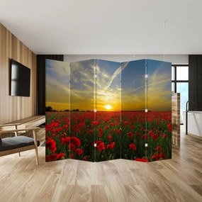 Paraván - Pole vlčích makov (210x170 cm)