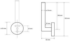 Sapho Sapho, X-ROUND BLACK držiak toaletného papiera rezervný, čierna, XR701B