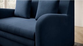 Modrá zamatová rozkladacia pohovka 130 cm Ario – ELTAP