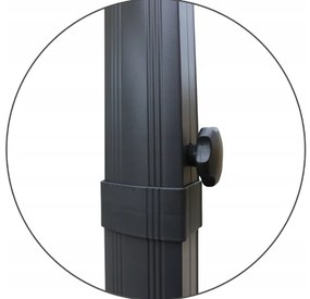 Štýlový sivý slnečník MINI ROMA 2,5 × 2,5 m