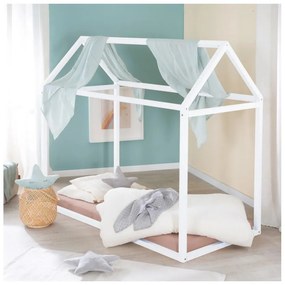 Biela domčeková detská posteľ 70x140 cm Montessori – Roba