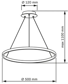 LED Luster na lanku LEA LED/20W/230V 4000K pr. 50 cm čierna