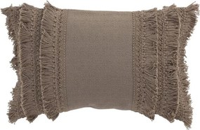 Taupe bavlnený vankúš Fransen so strapcami - 30*45 cm