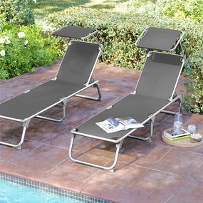 Lehátko, polohovateľné kreslo so slnečníkom, dymovo sivá farba