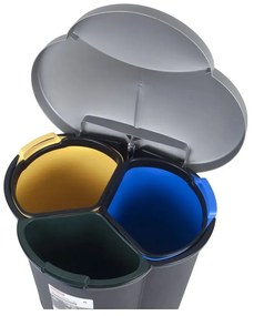 Plastový odpadkový kôš na triedený odpad/pedálový 17+17+6 l Trio - Curver