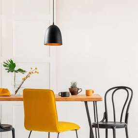 Luster na lanku TATTOO 1xE27/40W/230V, priemer 20 cm, čierny