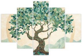 Obraz – Elegantná mozaika so stromom (150x105 cm)