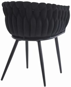 Jedálenská stolička ORION zamatová čierna
