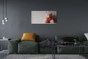 Obraz canvas srdce medvedík 125x50 cm