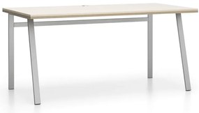 Kancelársky písací stôl SINGLE LAYERS bez prepážok, dub prírodný/dub morený