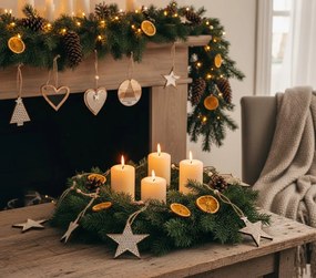 Vianočné závesné dekorácie SCANDI 8 ks mix druhov prírodný