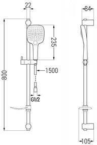 Mexen sprchový set DF17, chróm/biela, 785174582-02