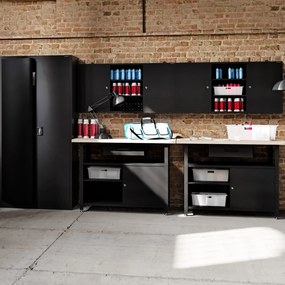 Závesná skriňa na náradie BEN, 1200 x 600 x 200 mm, All Black: čierna
