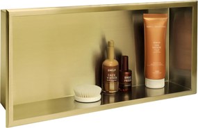 Rea Rea, oceľová kúpeľňová polička 30x60 cm, zlatá matná, REA-05608