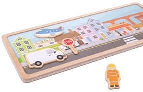Bigjigs Toys magnetické puzzle mesto