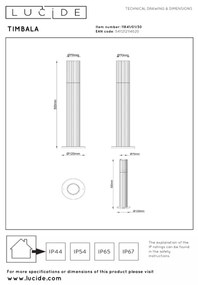 Lucide 11841/01/30 - Vonkajšie svietidlo TIMBALA 1xGU10/7W/230V IP44