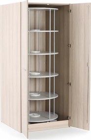 Skriňa s otočným regálom na šanóny, 5 poschodí, uzamykateľná, dub prírodný