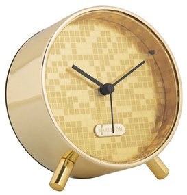 Dizajnový zlatý budík Karlsson KA6004GD s tichým chodom, 11 cm