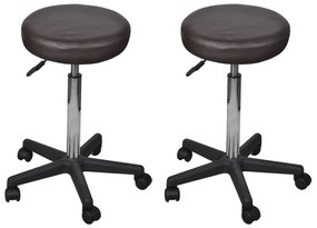 Kancelárske stoličky 2 ks hnedé 35,5x98 cm umelá koža