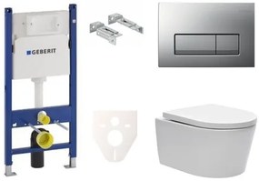 Cenovo zvýhodnený závesný WC set Geberit do ľahkých stien / predstenová montáž + WC SAT Brevis SIKOGES7W8S, 1 ks