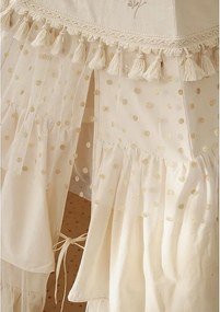 Boho stan teepee s volánikmi a výšivkou béžový