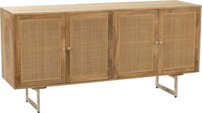 Drevená komoda z mangového dreva s výpletom Ginna - 170*45*80 cm