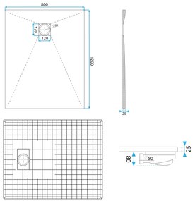 Rea Magnum White, SMC sprchová vanička 120x80x2,5 cm, biela, REA-K3336