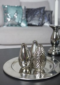 Dekoračný kovoý podnos Chrome (fi) 39 cm